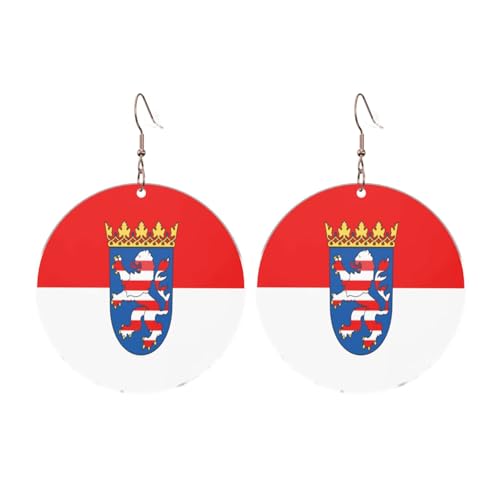 Hessische Flagge Runde Acryl Ohrringe Ohrringe für Frauen Mode Weihnachtsgeschenk, Einheitsgröße, Acryl Hessische Flagge Runde Acryl Ohrringe Ohrringe für Frauen Mode Weihnachtsgeschenk, Einheitsgröße, Acryl von UYHhgqw