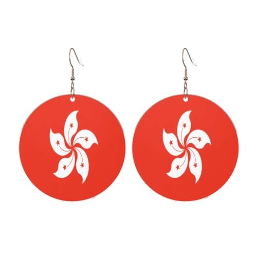 Hongkong Flagge Runde Acryl Ohrringe Ohrringe für Frauen Mode Weihnachtsgeschenk, Einheitsgröße, Acryl Hongkong Flagge Runde Acryl Ohrringe Ohrringe für Frauen Mode Weihnachtsgeschenk, Einheitsgröße, Acryl von UYHhgqw