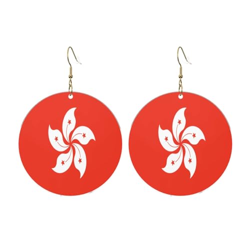Hongkong Flagge Runde Acryl Ohrringe Ohrringe für Frauen Mode Weihnachtsgeschenk, Einheitsgröße, Acryl Hongkong Flagge Runde Acryl Ohrringe Ohrringe für Frauen Mode Weihnachtsgeschenk, Einheitsgröße, Acryl von UYHhgqw