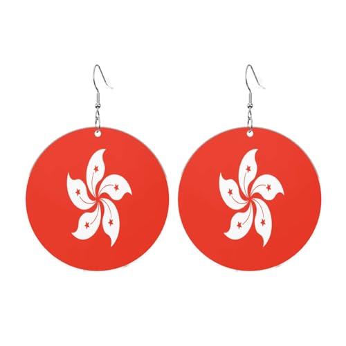 Hongkong Flagge Runde Acryl Ohrringe Ohrringe für Frauen Mode Weihnachtsgeschenk, Einheitsgröße, Acryl Hongkong Flagge Runde Acryl Ohrringe Ohrringe für Frauen Mode Weihnachtsgeschenk, Einheitsgröße, Acryl von UYHhgqw