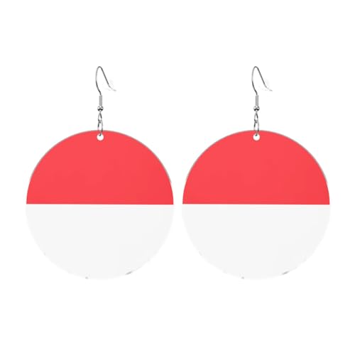 Indonesische Flagge Runde Acryl Ohrringe Ohrringe für Frauen Mode Weihnachtsgeschenk, Einheitsgröße, Acryl Indonesische Flagge Runde Acryl Ohrringe Ohrringe für Frauen Mode Weihnachtsgeschenk, Einheitsgröße, Acryl von UYHhgqw