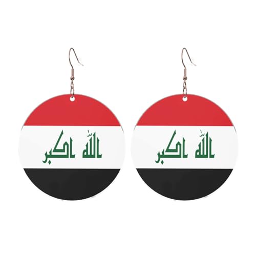 Irakische Flagge Runde Acryl Ohrringe Ohrringe für Frauen Mode Weihnachtsgeschenk, Einheitsgröße, Acryl Irakische Flagge Runde Acryl Ohrringe Ohrringe für Frauen Mode Weihnachtsgeschenk, Einheitsgröße, Acryl von UYHhgqw