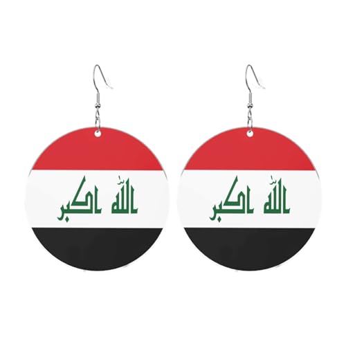 Irakische Flagge Runde Acryl Ohrringe Ohrringe für Frauen Mode Weihnachtsgeschenk, Einheitsgröße, Acryl Irakische Flagge Runde Acryl Ohrringe Ohrringe für Frauen Mode Weihnachtsgeschenk, Einheitsgröße, Acryl von UYHhgqw