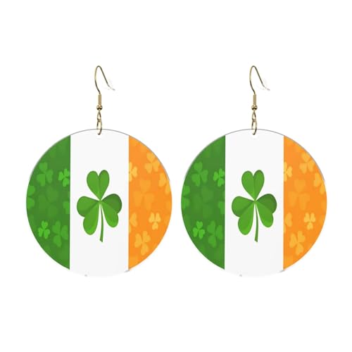 Irische Flagge Runde Acryl-Ohrringe – Ohrringe für Frauen – Damenmode Weihnachtsgeschenk, Einheitsgröße, Acryl Irische Flagge Runde Acryl-Ohrringe – Ohrringe für Frauen – Damenmode Weihnachtsgeschenk, Einheitsgröße, Acryl von UYHhgqw