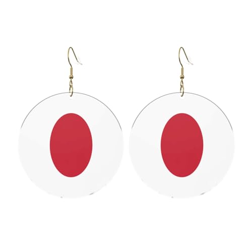 Japanische Flagge Runde Acryl Ohrringe für Frauen Frauen Mode Weihnachtsgeschenk, Einheitsgröße, Acryl Japanische Flagge Runde Acryl Ohrringe für Frauen Frauen Mode Weihnachtsgeschenk, Einheitsgröße, Acryl von UYHhgqw