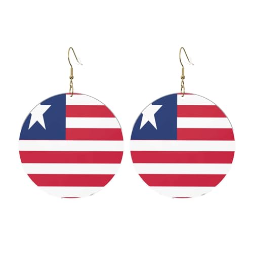 Liberianische Flagge Runde Acryl Ohrringe Ohrringe für Frauen Mode Weihnachtsgeschenk, Einheitsgröße, Acryl Liberianische Flagge Runde Acryl Ohrringe Ohrringe für Frauen Mode Weihnachtsgeschenk, Einheitsgröße, Acryl von UYHhgqw