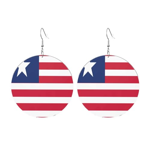 Liberianische Flagge Runde Acryl Ohrringe Ohrringe für Frauen Mode Weihnachtsgeschenk, Einheitsgröße, Acryl Liberianische Flagge Runde Acryl Ohrringe Ohrringe für Frauen Mode Weihnachtsgeschenk, Einheitsgröße, Acryl von UYHhgqw