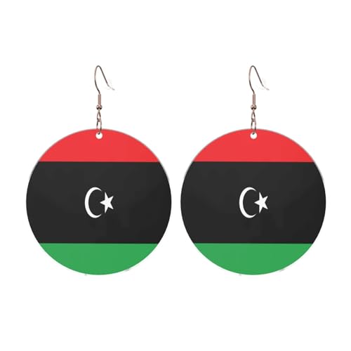 Libysche Flagge Runde Acryl Ohrringe Ohrringe für Frauen Mode Weihnachtsgeschenk, Einheitsgröße, Acryl Libysche Flagge Runde Acryl Ohrringe Ohrringe für Frauen Mode Weihnachtsgeschenk, Einheitsgröße, Acryl von UYHhgqw