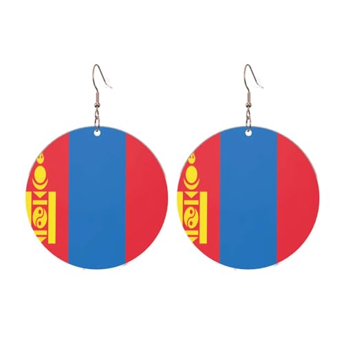 Mongolische Flagge Runde Acryl Ohrringe Ohrringe für Frauen Mode Weihnachtsgeschenk, Einheitsgröße, Acryl Mongolische Flagge Runde Acryl Ohrringe Ohrringe für Frauen Mode Weihnachtsgeschenk, Einheitsgröße, Acryl von UYHhgqw