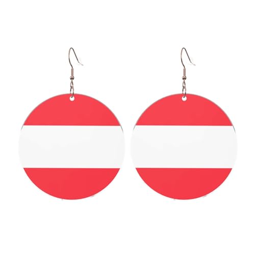 Österreichische Flagge Runde Acryl Ohrringe Ohrringe für Frauen Mode Weihnachtsgeschenk, Einheitsgröße, Acryl Österreichische Flagge Runde Acryl Ohrringe Ohrringe für Frauen Mode Weihnachtsgeschenk, Einheitsgröße, Acryl von UYHhgqw
