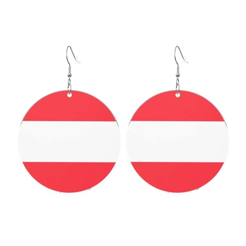 Österreichische Flagge Runde Acryl Ohrringe Ohrringe für Frauen Mode Weihnachtsgeschenk, Einheitsgröße, Acryl Österreichische Flagge Runde Acryl Ohrringe Ohrringe für Frauen Mode Weihnachtsgeschenk, Einheitsgröße, Acryl von UYHhgqw