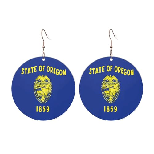 Oregon Staatsflagge Runde Acryl Ohrringe Ohrringe für Frauen Mode Weihnachtsgeschenk, Einheitsgröße, Acryl Oregon Staatsflagge Runde Acryl Ohrringe Ohrringe für Frauen Mode Weihnachtsgeschenk, Einheitsgröße, Acryl von UYHhgqw