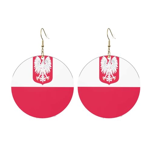 Polen Flagge Runde Acryl Ohrringe Ohrringe für Frauen Mode Weihnachtsgeschenk, Einheitsgröße, Acryl Polen Flagge Runde Acryl Ohrringe Ohrringe für Frauen Mode Weihnachtsgeschenk, Einheitsgröße, Acryl von UYHhgqw