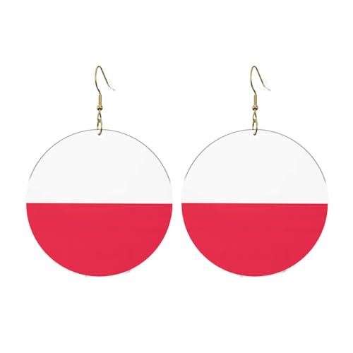 Polnische Flagge Runde Acryl Ohrringe Ohrringe für Frauen Mode Weihnachtsgeschenk, Einheitsgröße, Acryl Polnische Flagge Runde Acryl Ohrringe Ohrringe für Frauen Mode Weihnachtsgeschenk, Einheitsgröße, Acryl von UYHhgqw