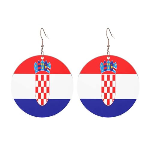 Republik Kroatien Flagge Runde Acryl Ohrringe Ohrringe für Frauen Mode Weihnachtsgeschenk, Einheitsgröße, Acryl Republik Kroatien Flagge Runde Acryl Ohrringe Ohrringe für Frauen Mode Weihnachtsgeschenk, Einheitsgröße, Acryl von UYHhgqw