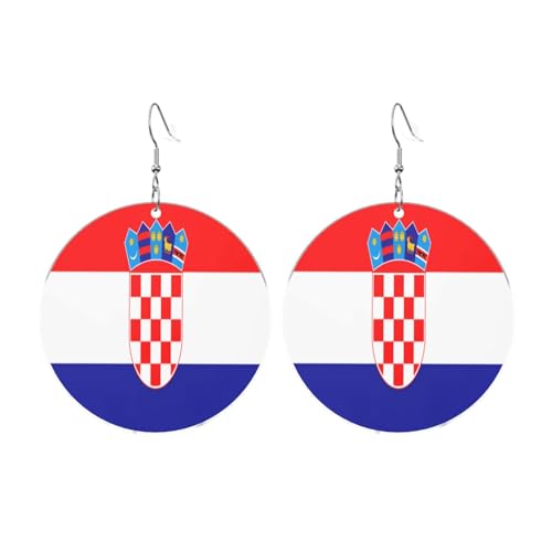 Republik Kroatien Flagge Runde Acryl Ohrringe Ohrringe für Frauen Mode Weihnachtsgeschenk, Einheitsgröße, Acryl Republik Kroatien Flagge Runde Acryl Ohrringe Ohrringe für Frauen Mode Weihnachtsgeschenk, Einheitsgröße, Acryl von UYHhgqw