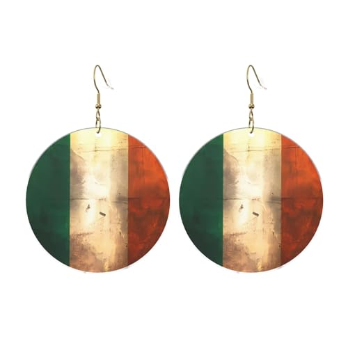 Retro Irische Flagge Runde Acryl Ohrringe Ohrringe für Frauen Mode Weihnachtsgeschenk, Einheitsgröße, Acryl Retro Irische Flagge Runde Acryl Ohrringe Ohrringe für Frauen Mode Weihnachtsgeschenk, Einheitsgröße, Acryl von UYHhgqw