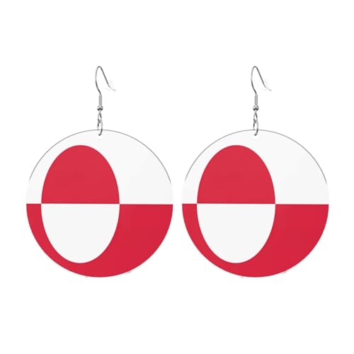 Runde Acryl-Ohrringe mit Grönland-Flagge, Ohrringe für Frauen, Damenmode, Weihnachtsgeschenk, Einheitsgröße, Acryl Runde Acryl-Ohrringe mit Grönland-Flagge, Ohrringe für Frauen, Damenmode, Weihnachtsgeschenk, Einheitsgröße, Acryl von UYHhgqw