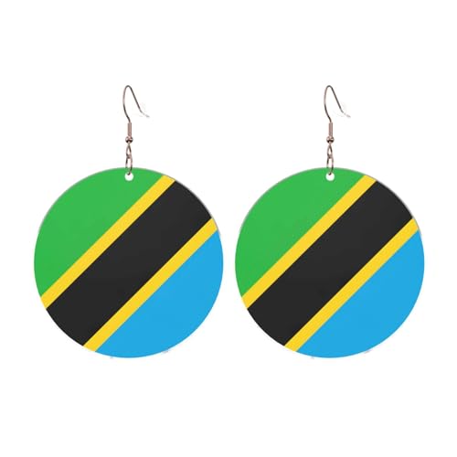 Runde Acryl-Ohrringe mit Tansania-Flagge, Ohrringe für Damen, modisch, Weihnachtsgeschenk, Einheitsgröße, Acryl Runde Acryl-Ohrringe mit Tansania-Flagge, Ohrringe für Damen, modisch, Weihnachtsgeschenk, Einheitsgröße, Acryl von UYHhgqw