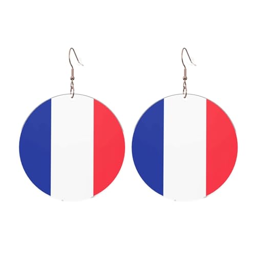 Runde Acryl-Ohrringe mit französischer Flagge – Ohrringe für Frauen – Damenmode Weihnachtsgeschenk, Einheitsgröße, Acryl Runde Acryl-Ohrringe mit französischer Flagge – Ohrringe für Frauen – Damenmode Weihnachtsgeschenk, Einheitsgröße, Acryl von UYHhgqw