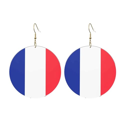 Runde Acryl-Ohrringe mit französischer Flagge – Ohrringe für Frauen – Damenmode Weihnachtsgeschenk, Einheitsgröße, Acryl Runde Acryl-Ohrringe mit französischer Flagge – Ohrringe für Frauen – Damenmode Weihnachtsgeschenk, Einheitsgröße, Acryl von UYHhgqw