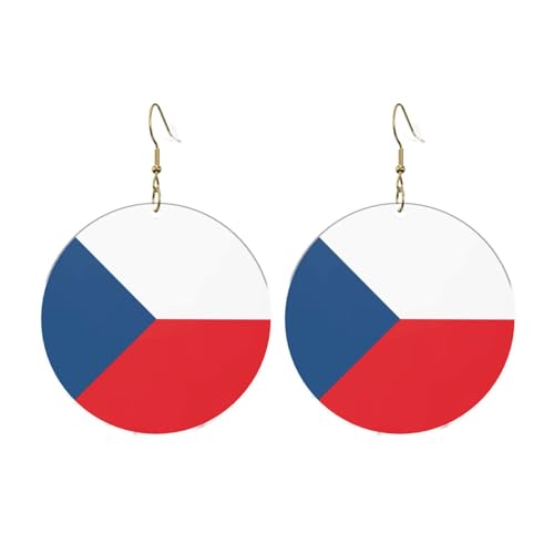 Runde Acryl-Ohrringe mit tschechischer Flagge – Ohrringe für Frauen – Damenmode Weihnachtsgeschenk, Einheitsgröße, Acryl Runde Acryl-Ohrringe mit tschechischer Flagge – Ohrringe für Frauen – Damenmode Weihnachtsgeschenk, Einheitsgröße, Acryl von UYHhgqw