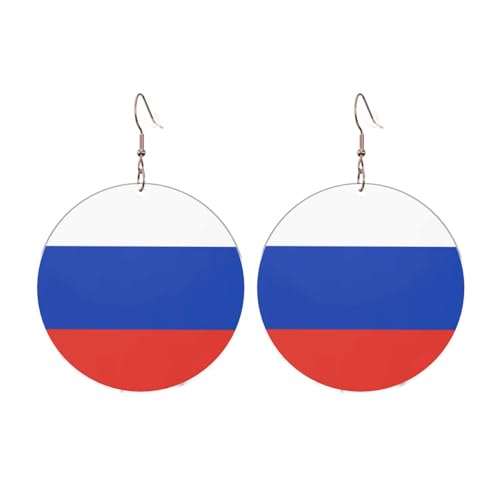 Runde Ohrringe aus Acryl mit russischer Flagge, Ohrringe für Frauen, Damenmode, Weihnachtsgeschenk, Einheitsgröße, Acryl Runde Ohrringe aus Acryl mit russischer Flagge, Ohrringe für Frauen, Damenmode, Weihnachtsgeschenk, Einheitsgröße, Acryl von UYHhgqw