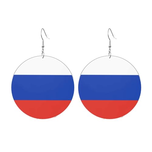 Runde Ohrringe aus Acryl mit russischer Flagge, Ohrringe für Frauen, Damenmode, Weihnachtsgeschenk, Einheitsgröße, Acryl Runde Ohrringe aus Acryl mit russischer Flagge, Ohrringe für Frauen, Damenmode, Weihnachtsgeschenk, Einheitsgröße, Acryl von UYHhgqw