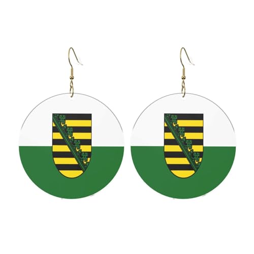 Saxony Flag Runde Acryl Ohrringe Ohrringe für Frauen Mode Weihnachtsgeschenk, Einheitsgröße, Acryl Saxony Flag Runde Acryl Ohrringe Ohrringe für Frauen Mode Weihnachtsgeschenk, Einheitsgröße, Acryl von UYHhgqw