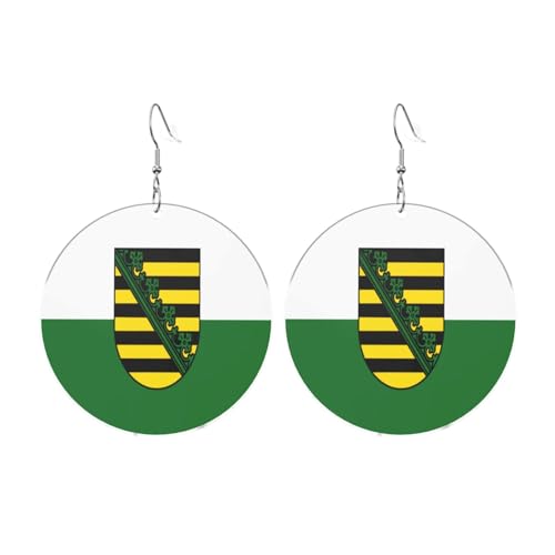 Saxony Flag Runde Acryl Ohrringe Ohrringe für Frauen Mode Weihnachtsgeschenk, Einheitsgröße, Acryl Saxony Flag Runde Acryl Ohrringe Ohrringe für Frauen Mode Weihnachtsgeschenk, Einheitsgröße, Acryl von UYHhgqw