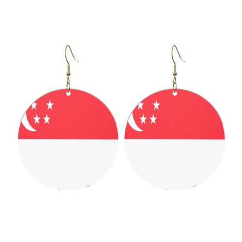 Singapur Flagge Runde Acryl Ohrringe Ohrringe für Frauen Mode Weihnachtsgeschenk, Einheitsgröße, Acryl Singapur Flagge Runde Acryl Ohrringe Ohrringe für Frauen Mode Weihnachtsgeschenk, Einheitsgröße, Acryl von UYHhgqw