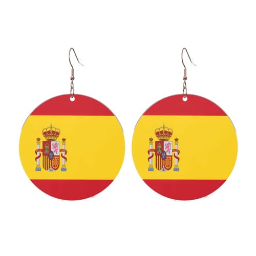 Spanische Flagge, runde Acryl-Ohrringe – Ohrringe für Frauen – Damenmode Weihnachtsgeschenk, Einheitsgröße, Acryl Spanische Flagge, runde Acryl-Ohrringe – Ohrringe für Frauen – Damenmode Weihnachtsgeschenk, Einheitsgröße, Acryl von UYHhgqw