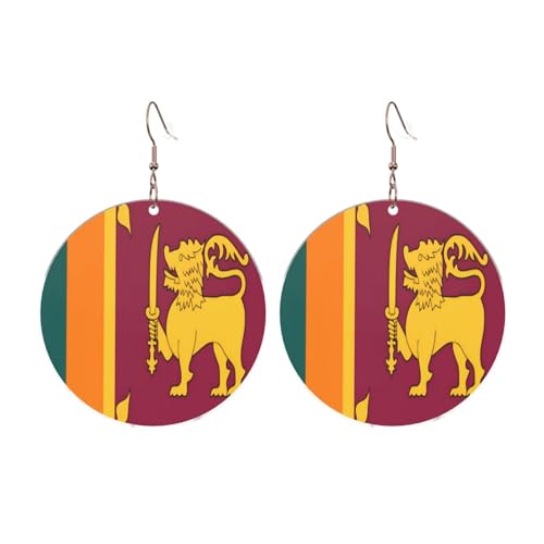Sri Lanka Flagge Runde Acryl Ohrringe Ohrringe für Frauen Mode Weihnachtsgeschenk, Einheitsgröße, Acryl Sri Lanka Flagge Runde Acryl Ohrringe Ohrringe für Frauen Mode Weihnachtsgeschenk, Einheitsgröße, Acryl von UYHhgqw