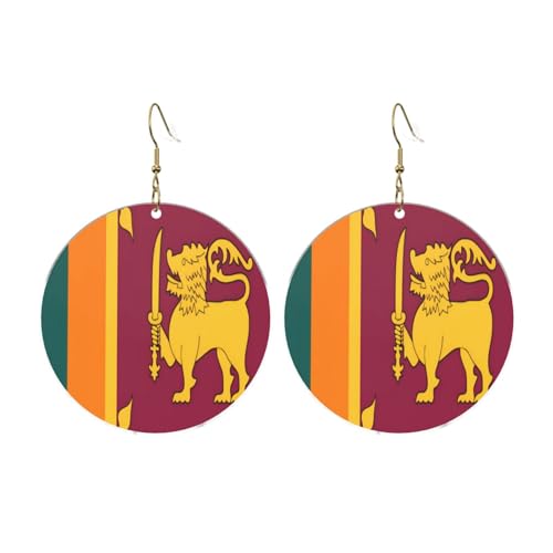 Sri Lanka Flagge Runde Acryl Ohrringe Ohrringe für Frauen Mode Weihnachtsgeschenk, Einheitsgröße, Acryl Sri Lanka Flagge Runde Acryl Ohrringe Ohrringe für Frauen Mode Weihnachtsgeschenk, Einheitsgröße, Acryl von UYHhgqw