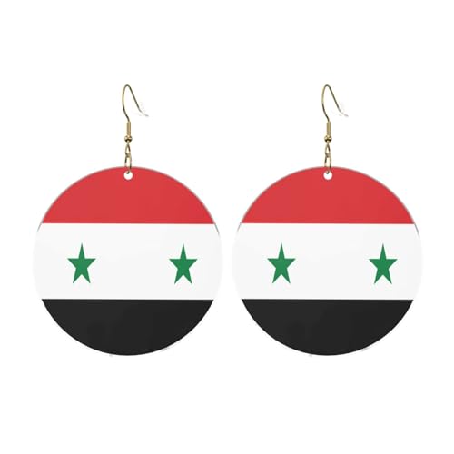 Syrische Flagge Runde Acryl Ohrringe Ohrringe für Frauen Frauen Mode Weihnachtsgeschenk, Einheitsgröße, Acryl Syrische Flagge Runde Acryl Ohrringe Ohrringe für Frauen Frauen Mode Weihnachtsgeschenk, Einheitsgröße, Acryl von UYHhgqw