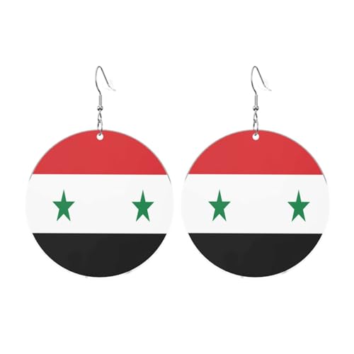 Syrische Flagge Runde Acryl Ohrringe Ohrringe für Frauen Frauen Mode Weihnachtsgeschenk, Einheitsgröße, Acryl Syrische Flagge Runde Acryl Ohrringe Ohrringe für Frauen Frauen Mode Weihnachtsgeschenk, Einheitsgröße, Acryl von UYHhgqw