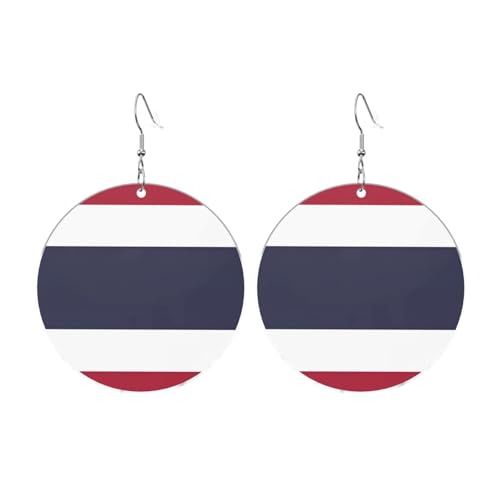 Thailand Flagge Runde Acryl Ohrringe Ohrringe für Frauen Mode Weihnachtsgeschenk, Einheitsgröße, Acryl Thailand Flagge Runde Acryl Ohrringe Ohrringe für Frauen Mode Weihnachtsgeschenk, Einheitsgröße, Acryl von UYHhgqw