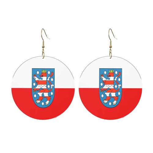 Thüringen Flagge Runde Acryl Ohrringe Ohrringe für Frauen Frauen Mode Weihnachtsgeschenk, Einheitsgröße, Acryl Thüringen Flagge Runde Acryl Ohrringe Ohrringe für Frauen Frauen Mode Weihnachtsgeschenk, Einheitsgröße, Acryl von UYHhgqw