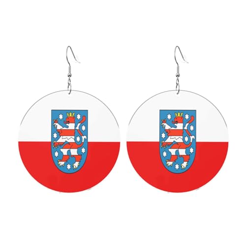 Thüringen Flagge Runde Acryl Ohrringe Ohrringe für Frauen Frauen Mode Weihnachtsgeschenk, Einheitsgröße, Acryl Thüringen Flagge Runde Acryl Ohrringe Ohrringe für Frauen Frauen Mode Weihnachtsgeschenk, Einheitsgröße, Acryl von UYHhgqw
