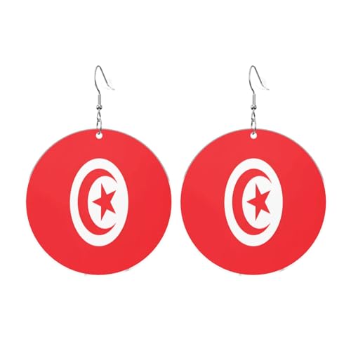 Tunesische Flagge Runde Acryl Ohrringe Ohrringe für Frauen Frauen Mode Weihnachtsgeschenk, Einheitsgröße, Acryl Tunesische Flagge Runde Acryl Ohrringe Ohrringe für Frauen Frauen Mode Weihnachtsgeschenk, Einheitsgröße, Acryl von UYHhgqw