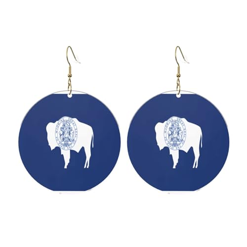 Wyoming Staatsflagge Runde Acryl Ohrringe Ohrringe für Frauen Mode Weihnachtsgeschenk, Einheitsgröße, Acryl Wyoming Staatsflagge Runde Acryl Ohrringe Ohrringe für Frauen Mode Weihnachtsgeschenk, Einheitsgröße, Acryl von UYHhgqw
