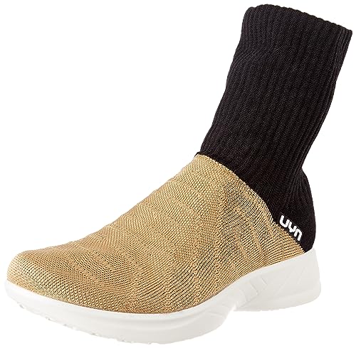 UYN Damen 3D Ribs Metal Sneaker, Gold/Black, 36 EU von UYN