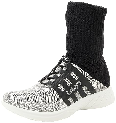 UYN Damen 3D Ribs Metal Tune Sneaker, Silver/Black, 35 EU von UYN