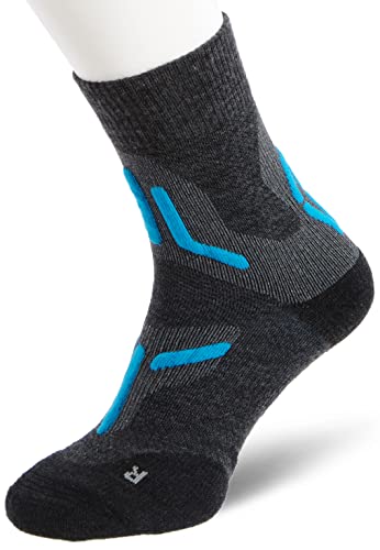 UYN Damen Trekking 2In Merino Socken, Mid Grey/Turquoise, 41/42 von UYN