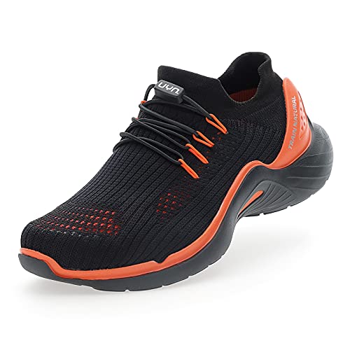 UYN Herren City Running Sneaker, Black/Orange, 45 EU von UYN