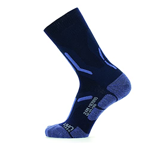 UYN Herren Trekking 2In Merino Mid Socken, Navy/Jeans, 42/44 von UYN