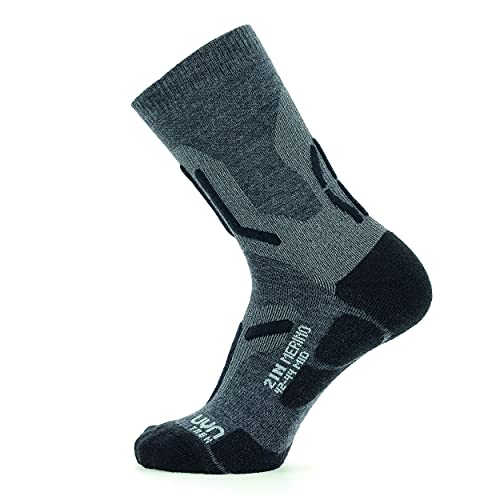 UYN Herren Trekking 2In Merino Socken, Mid Grey/Black, 39/41 von UYN