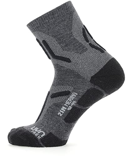 UYN Herren Trekking 2In Merino Socken, Mid Grey/Black, 45/47 von UYN
