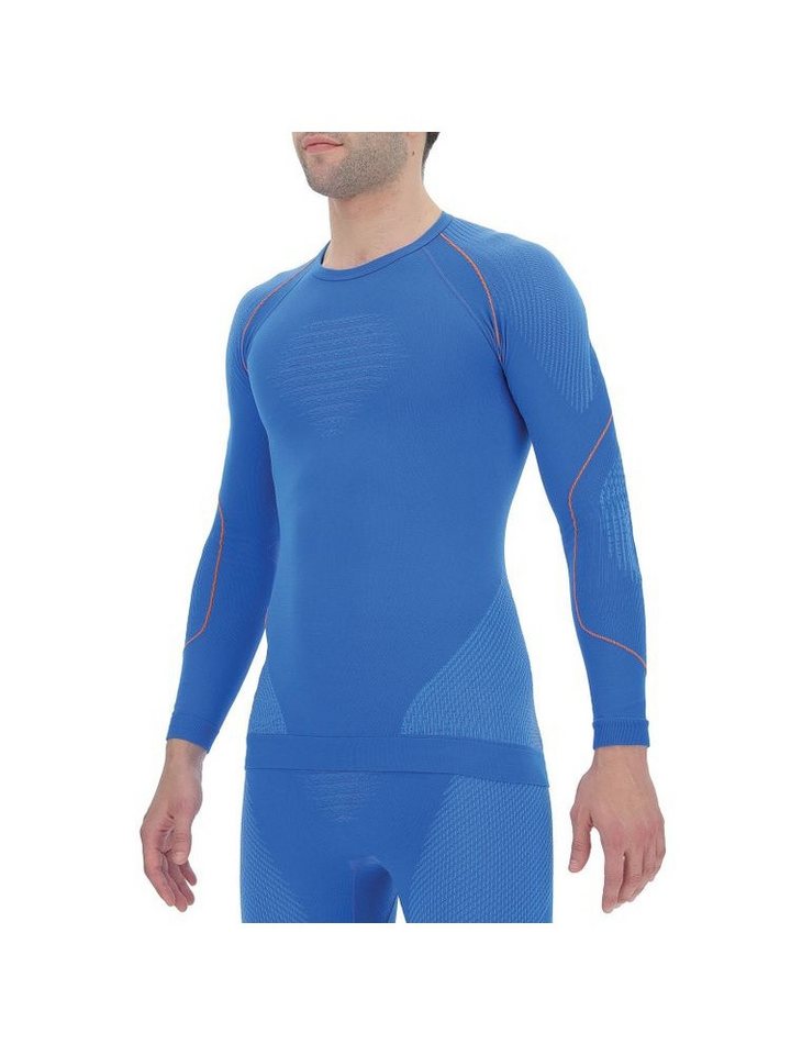 UYN Langarmshirt Evolutyon Round-Neck enganliegend Unterwäsche blau/orange Herren von UYN