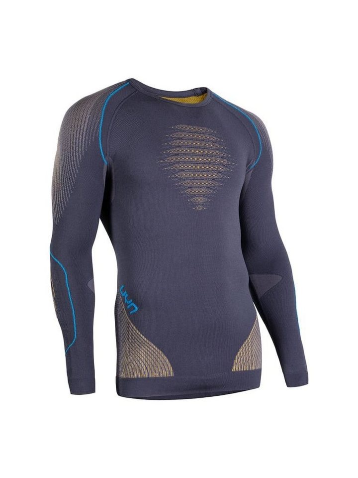 UYN Langarmshirt Evolutyon Round-Neck enganliegend Unterwäsche charcoal/gold Herren von UYN